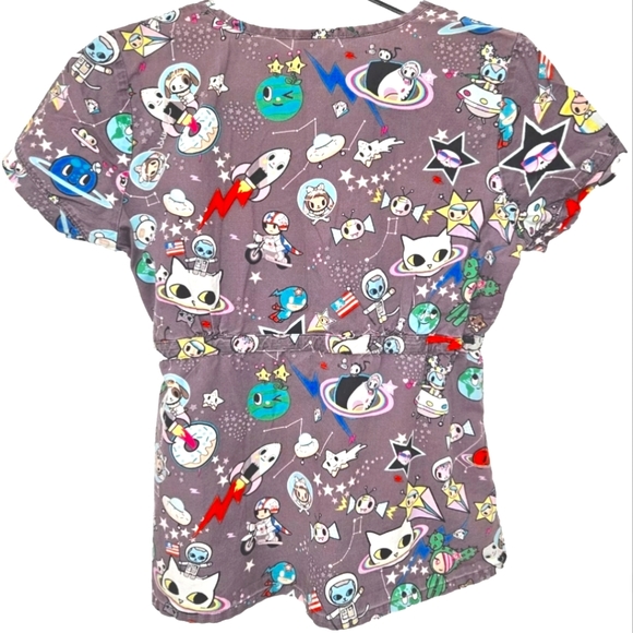 Scrub Top Bundle Tokidoki Anime Space Impulse ScrubWorks Polar Bears Owls Size S - Picture 2 of 8